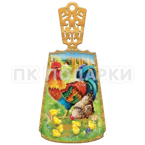 Rooster with Hen and Chickens