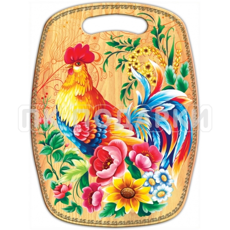 Rooster and Flowers