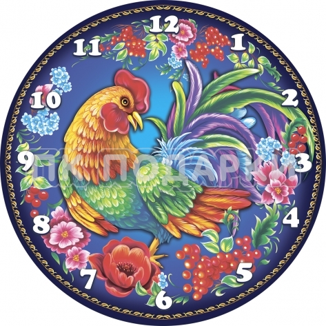 Rooster and Flowers